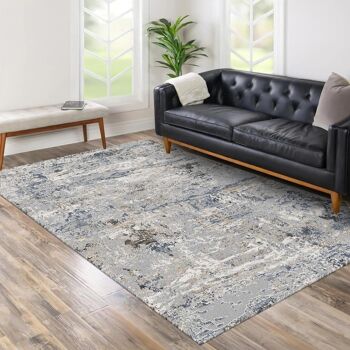 Tapis salon 150x220cm ELAA Gris en Polyester 2