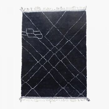 Tapis berbère 255x355cm BENI OUARAIN OULED Noir. Tapis artisanal en Laine 1