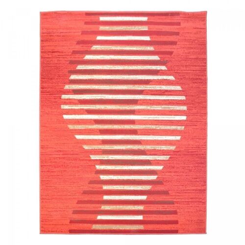 Tapis salon 120x170cm LAHEL Rouge en Polypropylène