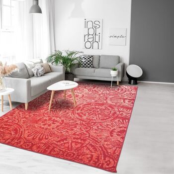 Tapis salon 120x170cm TRANBY Rouge en Polypropylène 2