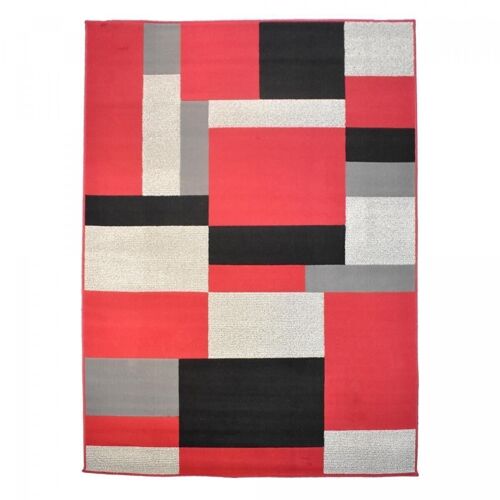 Tapis salon 120x170cm DARBU Rouge en Polypropylène