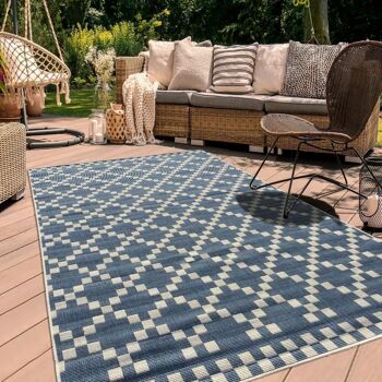 Tapis exterieur 80x150cm BC GEA REVERSIBLE Bleu en Polypropylène 2