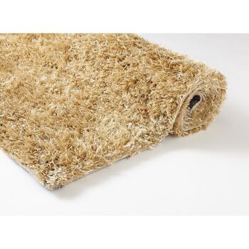 Tapis shaggy 80x140cm MALAIDORY Beige. Tapis artisanal en Polyester 3