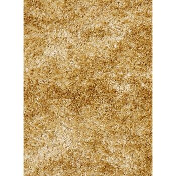 Tapis shaggy 80x140cm MALAIDORY Beige. Tapis artisanal en Polyester 4