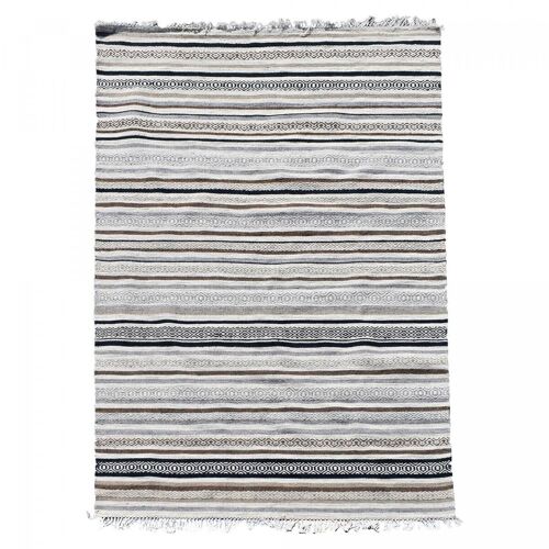 Tapis kilim 240x340cm KM LALALO Beige. Tapis artisanal en Laine