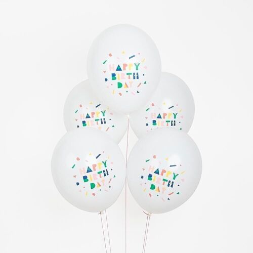 5 Ballons de baudruche : Happy birthday