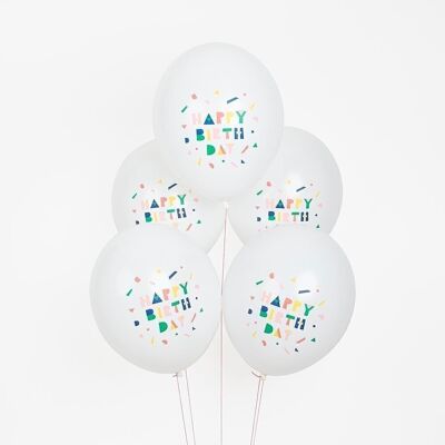 5 palloncini: buon compleanno