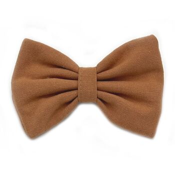 Noeud papillon uni caramel 1