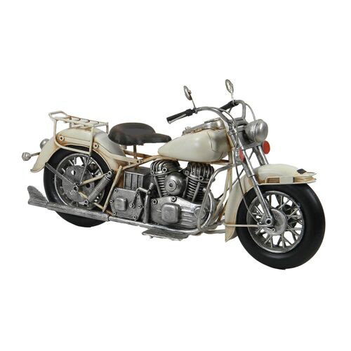 Metal White Motorcycle Retro Model