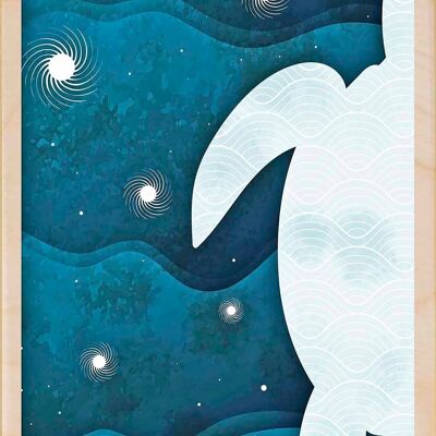Hölzerne Postkarte Meeresschildkröte Meereskarte