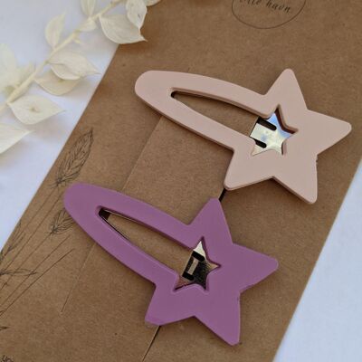 Hair clips with stars