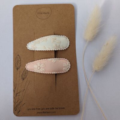 chic hair clips 'embroidered'