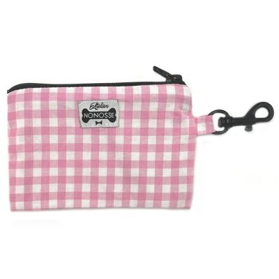 Pochette con cerniera "LOLA" a quadretti rosa