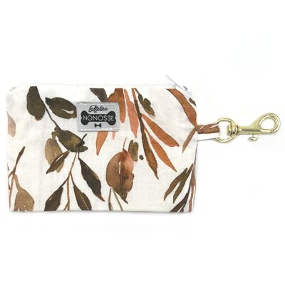 Zipped pouch "CARAMEL" imp. foliage