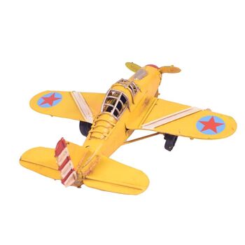 Modèle miniature en étain d’avion jaune 2