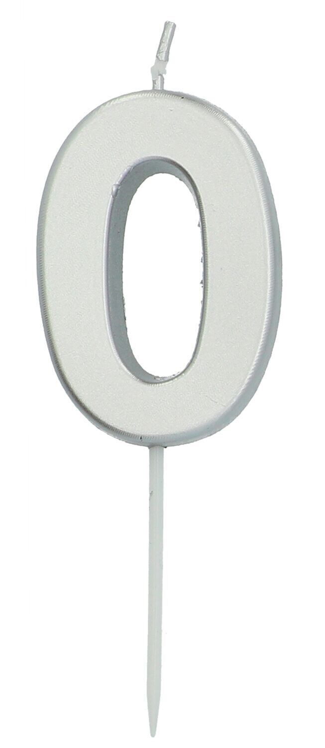 Candela Numero 0 Argento - 5 cm
