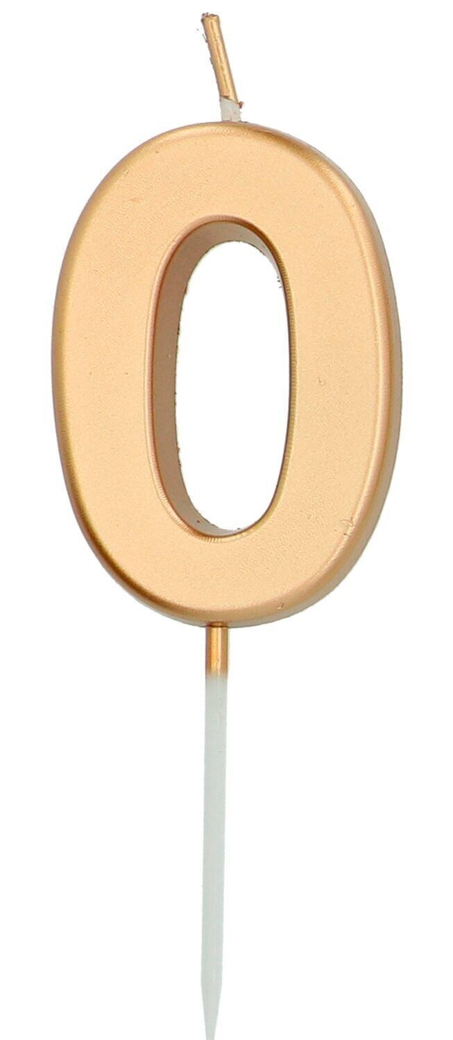 Bougie Chiffre 0 Or - 5 cm