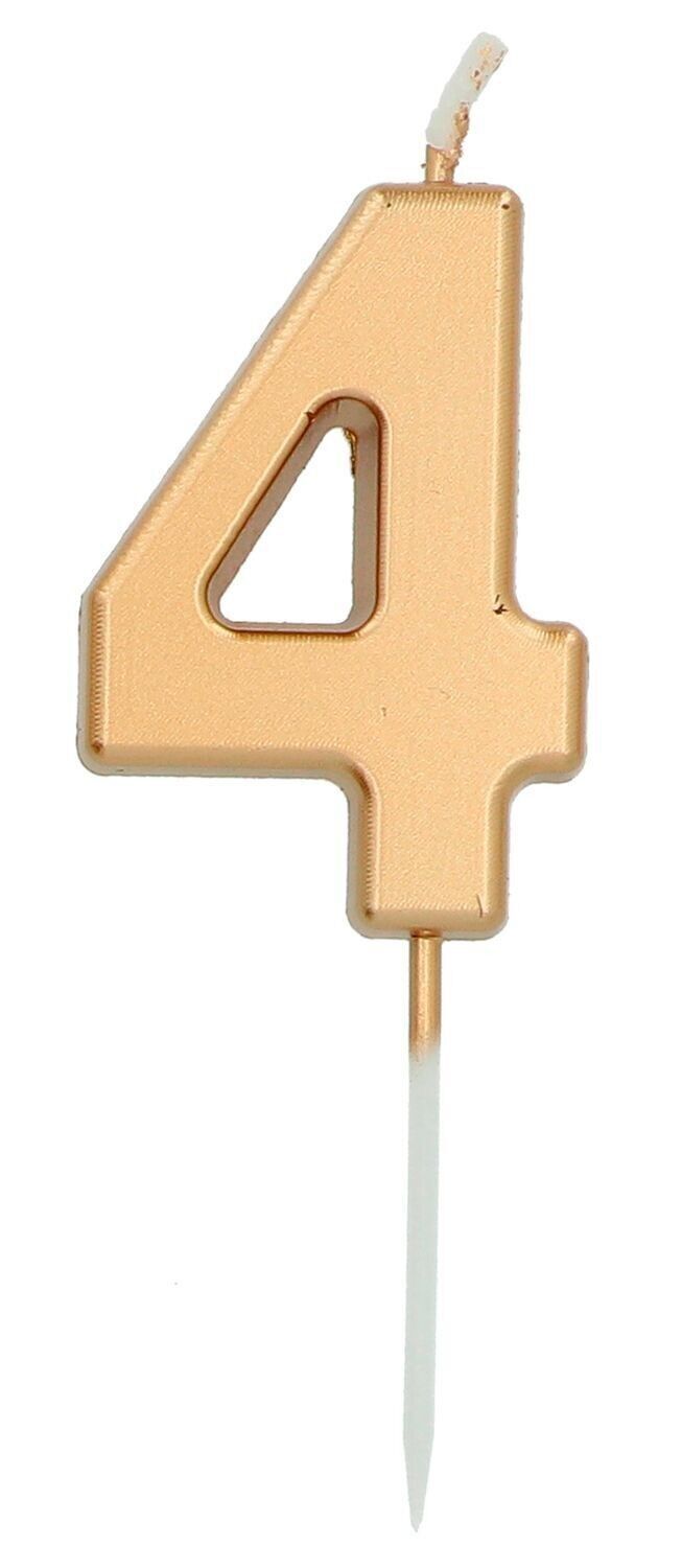 Bougie Chiffre 4 Or - 5 cm