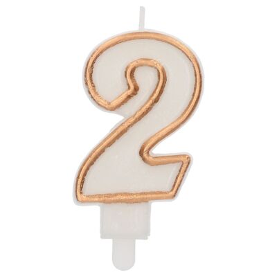Candle Simply Chic Gold Number 2 - 9 cm