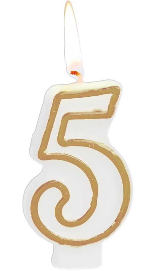 Candle Simply Chique Gold Number 5 - 9 cm