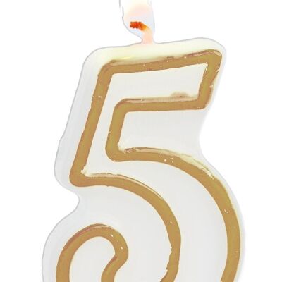 Candle Simply Chic Gold Number 5 - 9 cm
