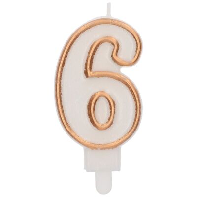 Candle Simply Chic Gold Number 6 - 9 cm