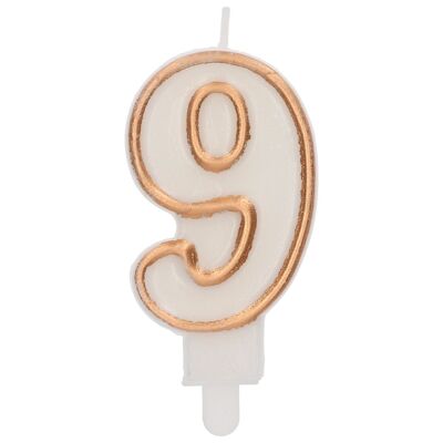 Candle Simply Chic Gold Number 9 - 9 cm