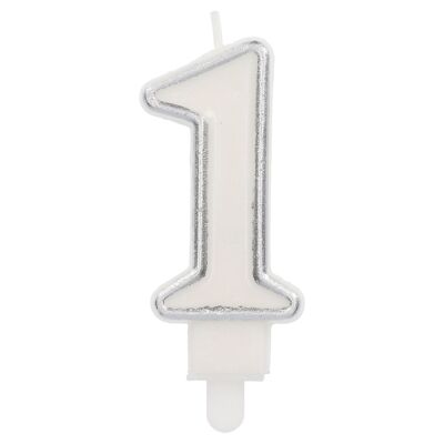 Candela Simply Chic Argento Numero 1 - 9 cm