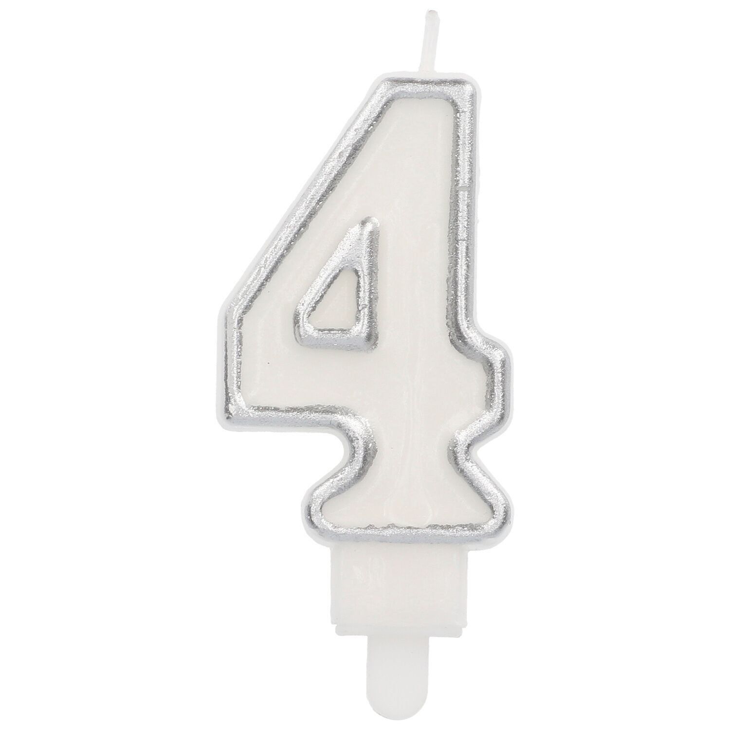 Candela Simply Chic Argento Numero 4 - 9 cm