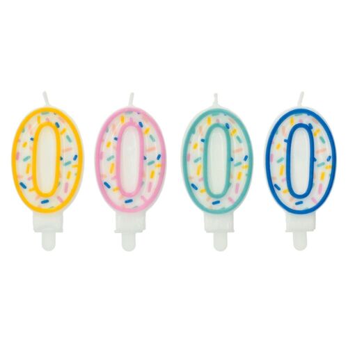 Candle Sprinkles Number 0 Assorted - 9 cm