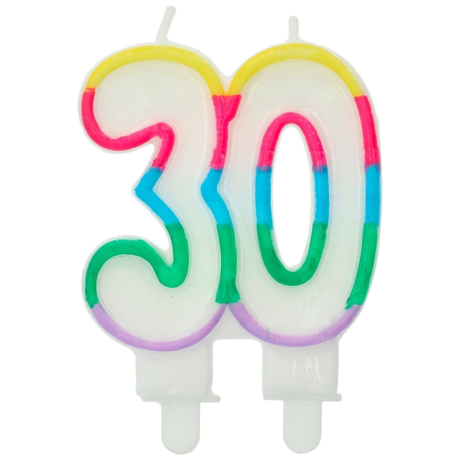 Candela Colorblock Numero 30 - 7,5 x 6 cm