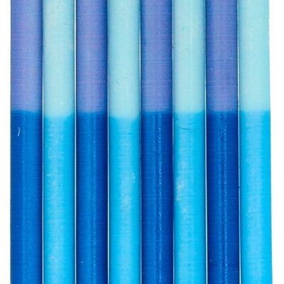 Candles Shades Of Blue - 10 cm - 24 pieces