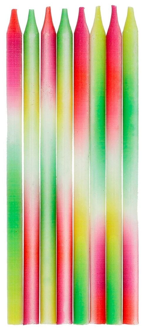 Candles Neon Delight - 10 cm - 24 pieces