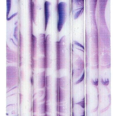 Velas Marble Purple - 10 cm - 24 piezas -