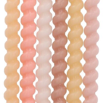 Bougies Twister Pale Pastel - 10 cm - 12 pièces