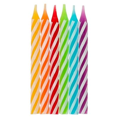 Candles Rainbow Twist - 6 cm - 10 pieces