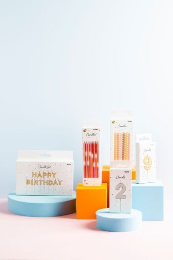 Set de bougies 'Joyeux anniversaire' Or - 2 cm 6