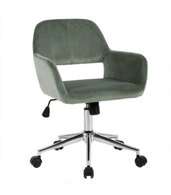 Chaise de bureau en velours ajustable - Vert 2