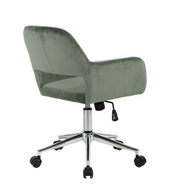Chaise de bureau en velours ajustable - Vert 4