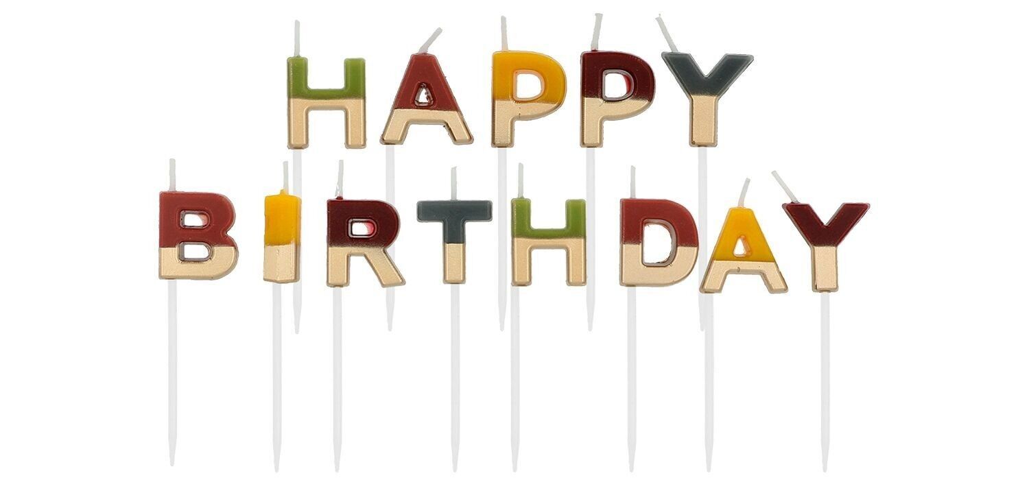 Set candele 'Happy Birthday' Comfy Cosy - 2 cm