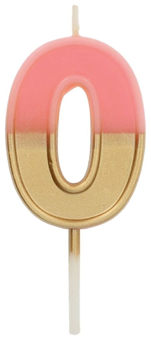 Candle Retro Number 0 Pink - 5 cm