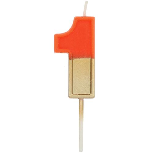 Candle Retro Number 1 Orange - 5 cm