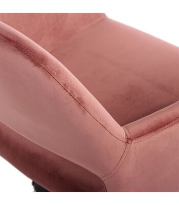 Chaise de bureau en velours ajustable - Rose 3