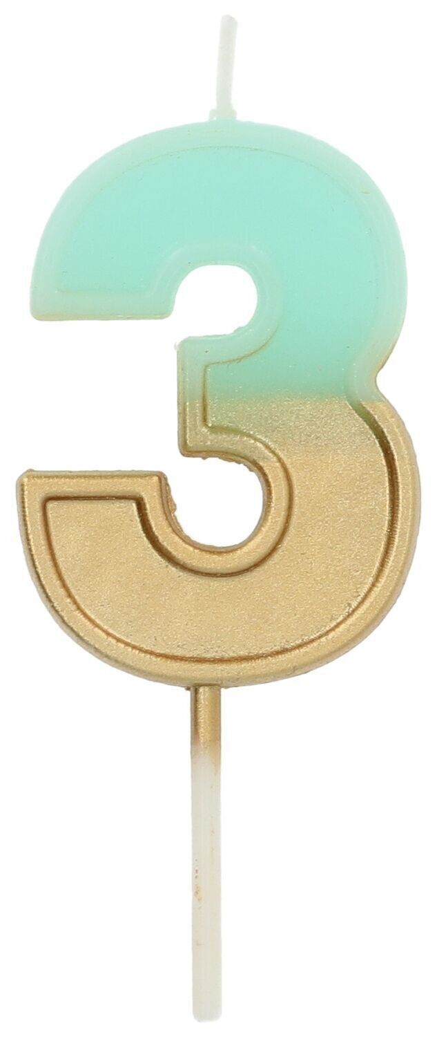 Candela Retro Numero 3 Azzurro