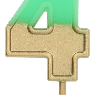 Candle Retro Number 4 Green