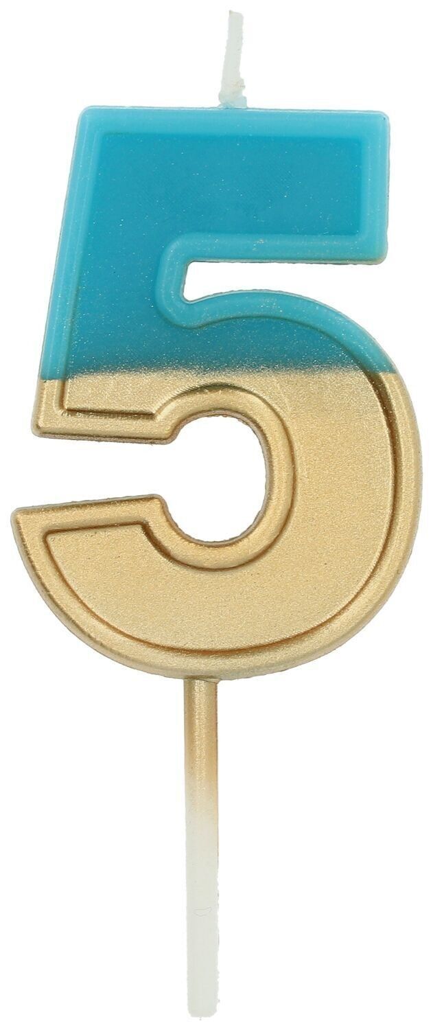 Bougie Rétro Numéro 5 Bleue