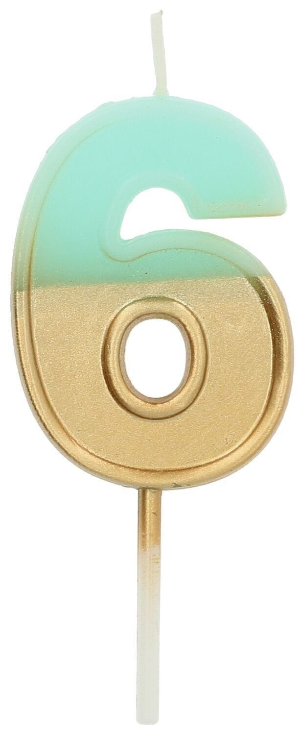 Candela Retro Numero 6 Azzurro