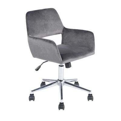 Verstellbarer Bürostuhl aus Samt – Grau