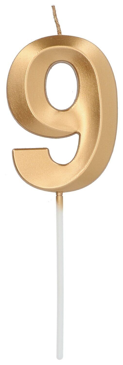 Bougie Glamour Numéro 9 Or Métallisé