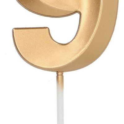 Candle Glamour Number 9 Gold Metallic